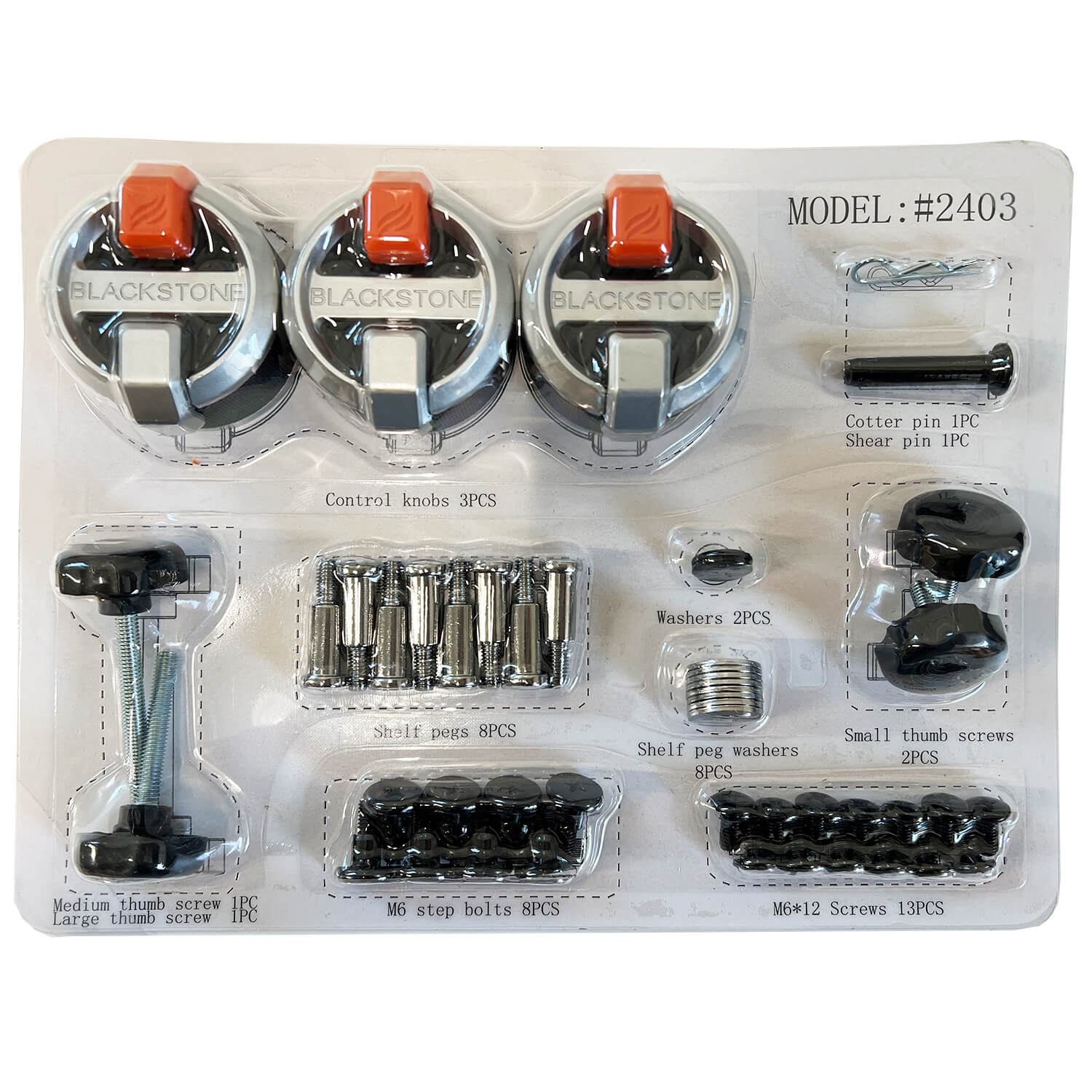 Hardware Pack for Model 2403 Gas Griddle Compatible With Blackstone 2403 Gas Griddles