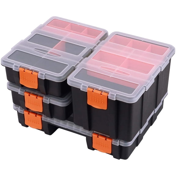 Hardware & Parts Organizers, 4 Piece Set Toolbox, Compartment Small Parts Organizer, Versatile and Durable Storage Tool Box