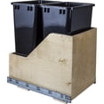 thumbnail image 1 of Hardware Resources Can-Wbmd50 Bottom Mount Double Pull Out Trash Can - Black, 1 of 2