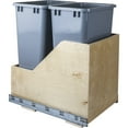 thumbnail image 1 of Hardware Resources Can-Wbmd50 Bottom Mount Double Pull Out Trash Can - Grey, 1 of 2