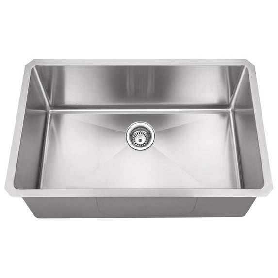 Hardware Resources Hms190 30" Undermount Single Basin Stainless Steel Kitchen Sink -