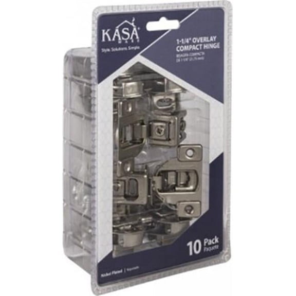 Hardware Resources Compact Hinge Nickel Finish - Steel - 2 Pack, 1.25 In