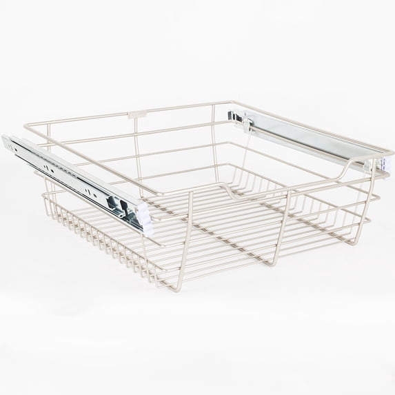 Hardware Resources Pob1-14176 6" Tall Closet Pull Out Wire Basket - Nickel