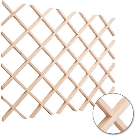 Hardware Resources WR48-2OK Wine Lattice Rack With Bevel, Oak