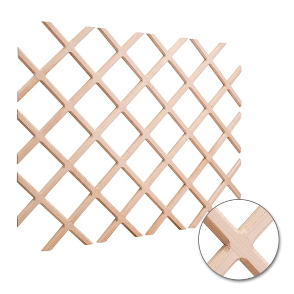 Hardware Resources Wr48-2 Solid Wood 36"W X 48"H Wine Lattice Storage Rack - Alder