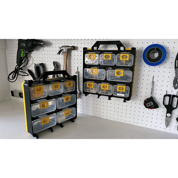 Hardware Tackle Box storage with Patented Removable Compartment Organizer and Reversible Carrying Case for Screws, Nuts and Bolts, WVE9420