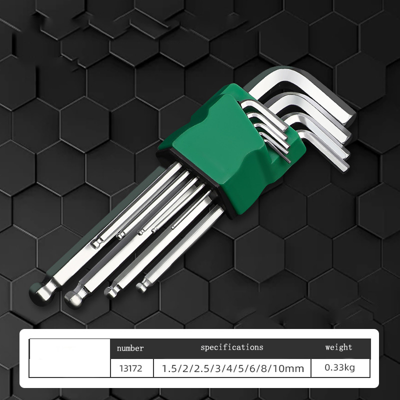 Hardware Tool Plastic Clip Extended Internal Hexagonal 9piece Set Lshaped Internal Hexagonal