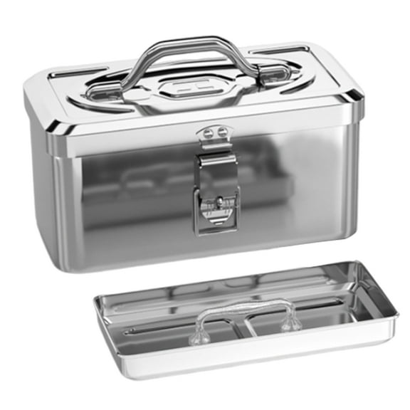 Hardware Toolbox Thick Stainless Steel Combination Suitcase Electrician Carpenter Maintenance Electric Drill Storage Box