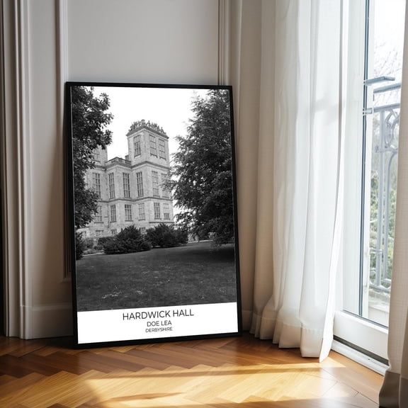 Hardwick Hall Black White Photography Poster Unframed Paper Print