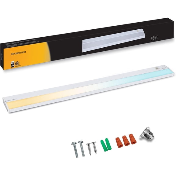 Hardwired Under Cabinet Lighting, 48in 26W Light for Kitchen/Closet, 1720lm, CRI>92, R9>90, Dimmable, 3 Color Temperature, 3000K/4000K/5000K(Warm White, Cool White, Daylight)