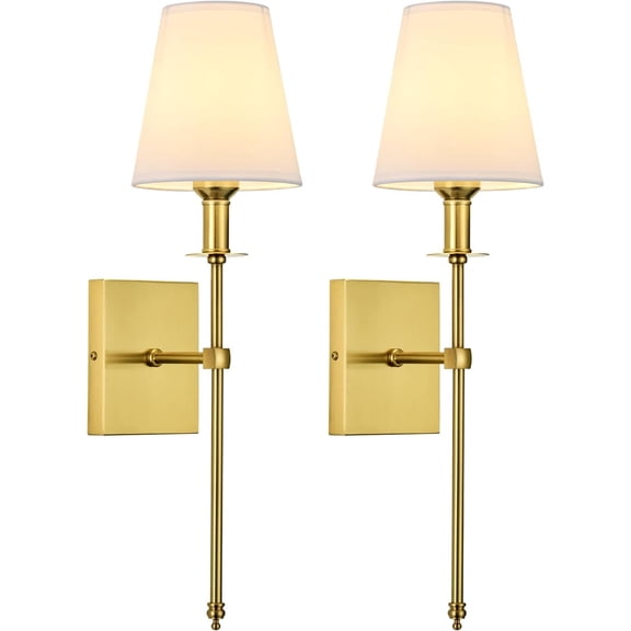 Hardwired Wall Sconce Set of 2,  Sconce with Fabric Shade and Column Stand,2 Pack Wired Wall Sconce for Dinning Room Bedroom Living Room Entryway Loft Foyer