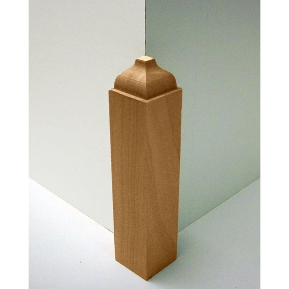 Hardwood Baseboard Outside Corner Block 1-3/8" Square x 6-1/2" Tall EWBB63, Cherry