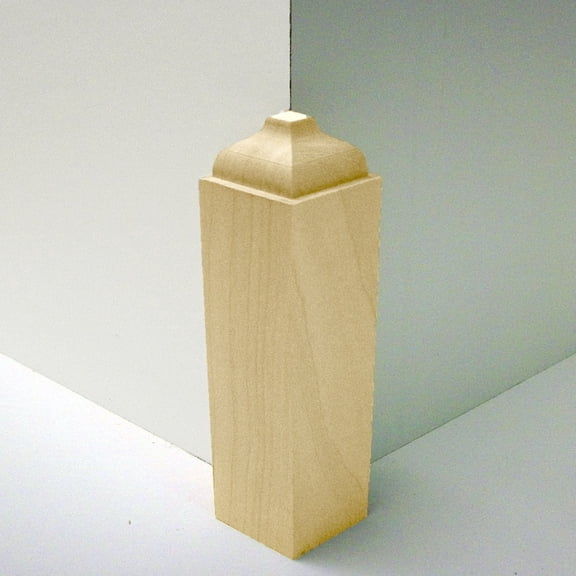 Hardwood Baseboard Outside Corner Block 1-3/8" Square x 6-1/2" Tall EWBB63, Maple