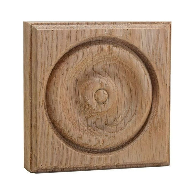 Hardwood Casing Corner Rosette 1" X 4" EWAP40, Red Oak
