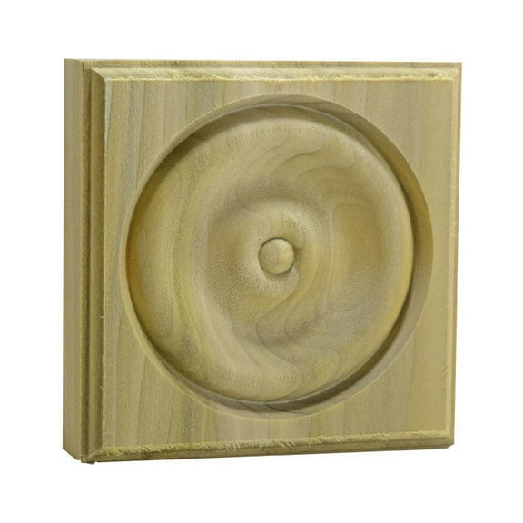 Hardwood Casing Corner Rosette Block 1" x 4" Square EWAP40, Poplar