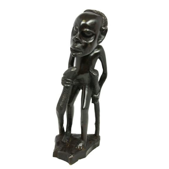 Hardwood Collectible Figurine Man with Walking Stick