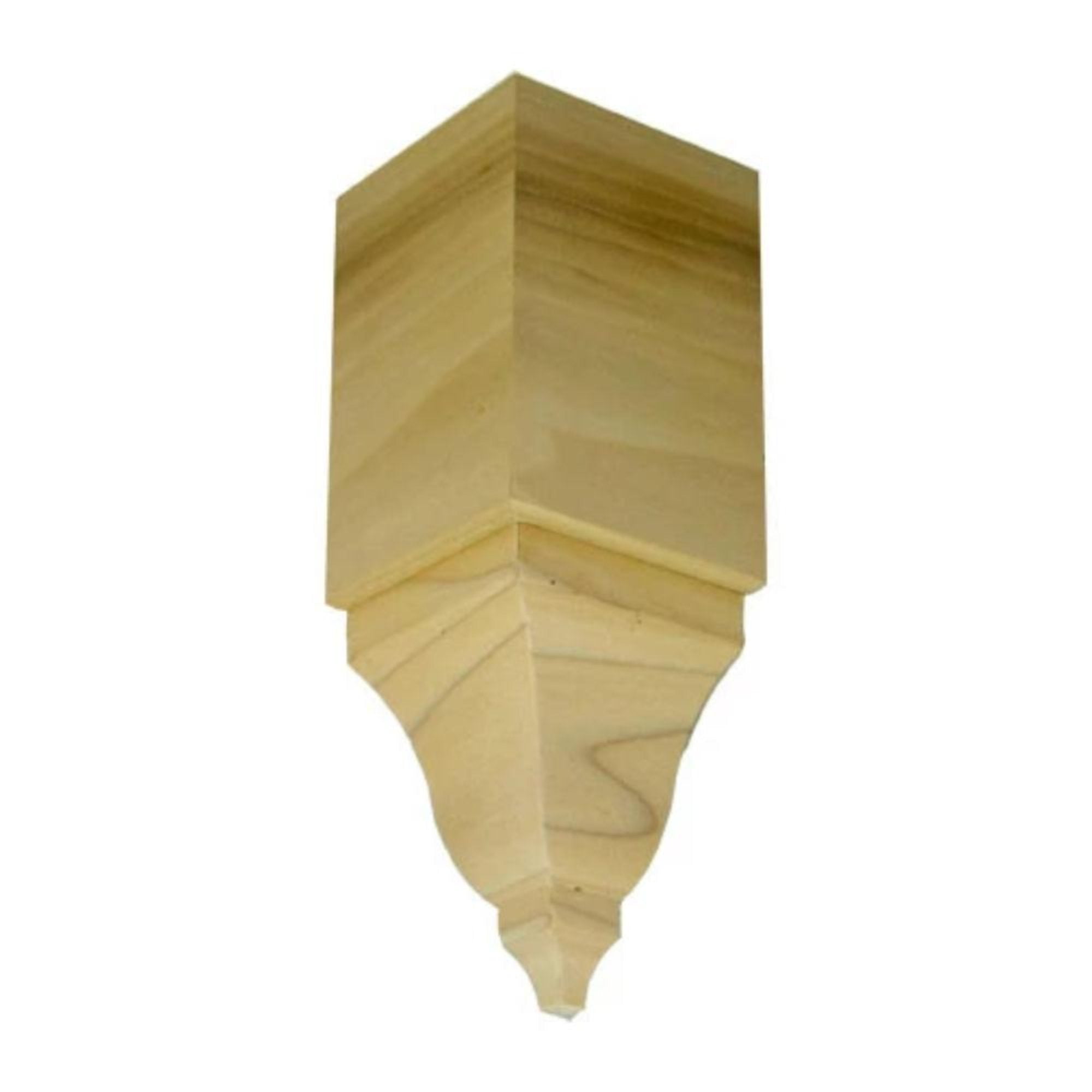 Poplar Unfinished Hardwood Crown Molding Inside Corner Block