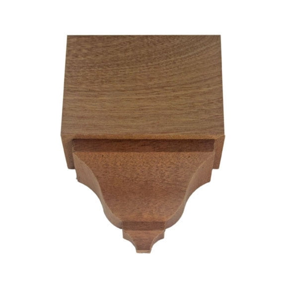 Hardwood Crown Molding Middle Block EWCR62, Sapele Mahogany