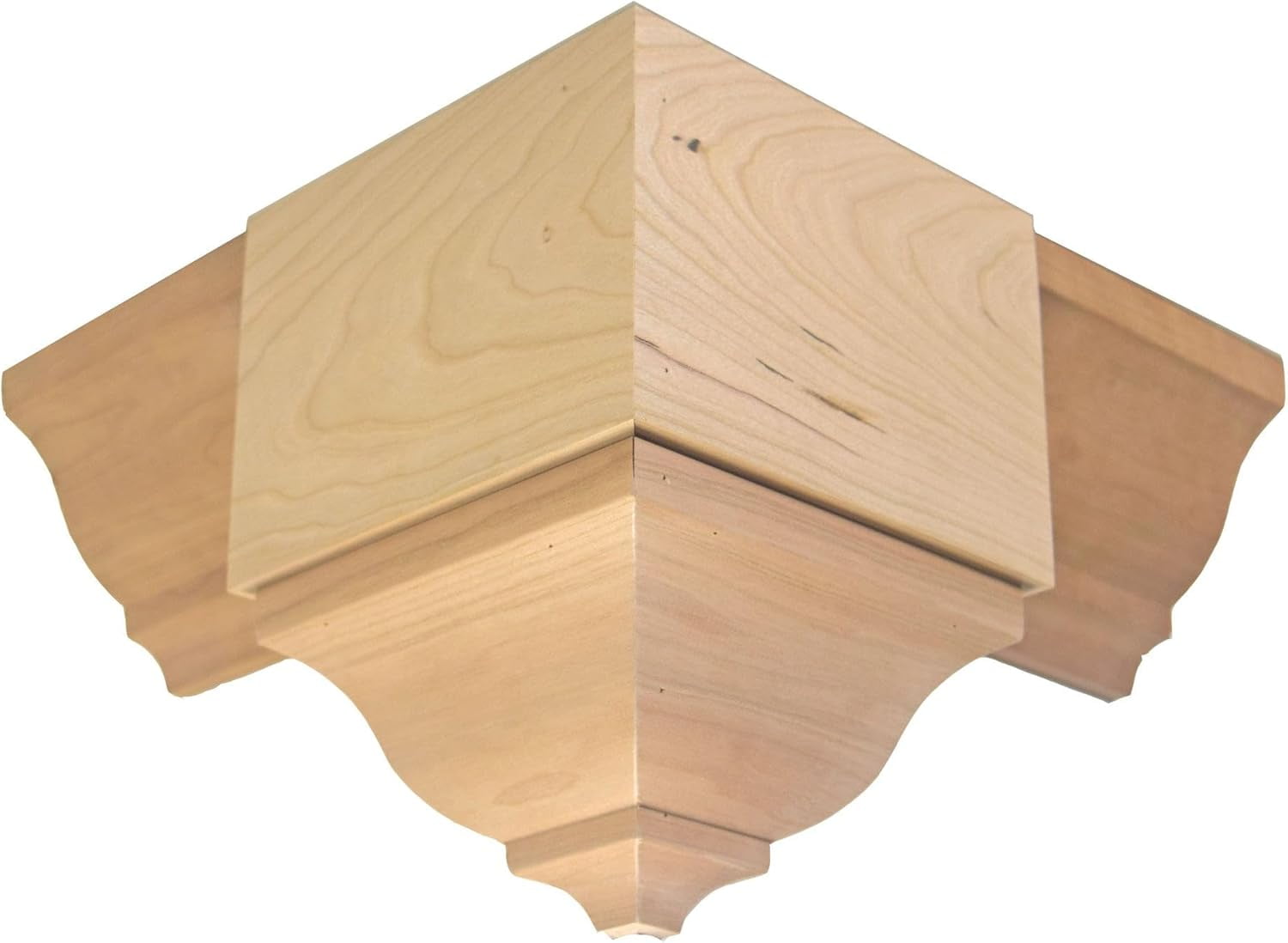 Hardwood Crown Molding Outside Corner Block EWCR83, Cherry