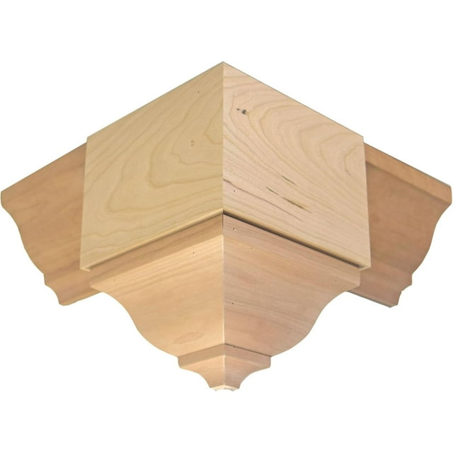 Hardwood Crown Molding Outside Corner Block EWCR83, Cherry