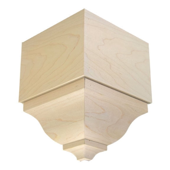 Hardwood Crown Molding Outside Corner Block EWCR83, Maple