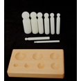 Hardwood Dapping Forming Block 7 Round Depressions with 8 Nylon Punches