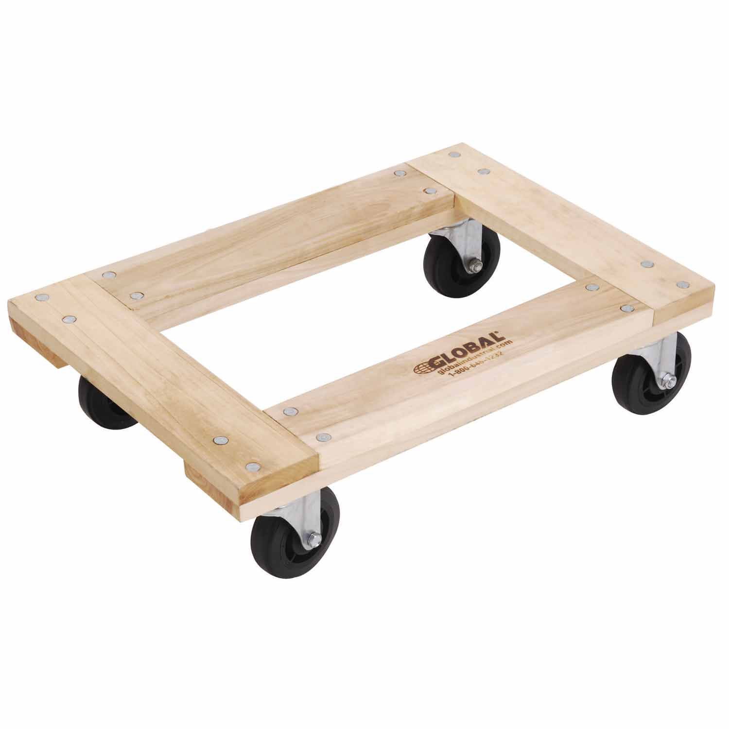 Hardwood Dolly - Open Deck, Wooden Moving Flat, 24 x 16, 1000 Lb ...