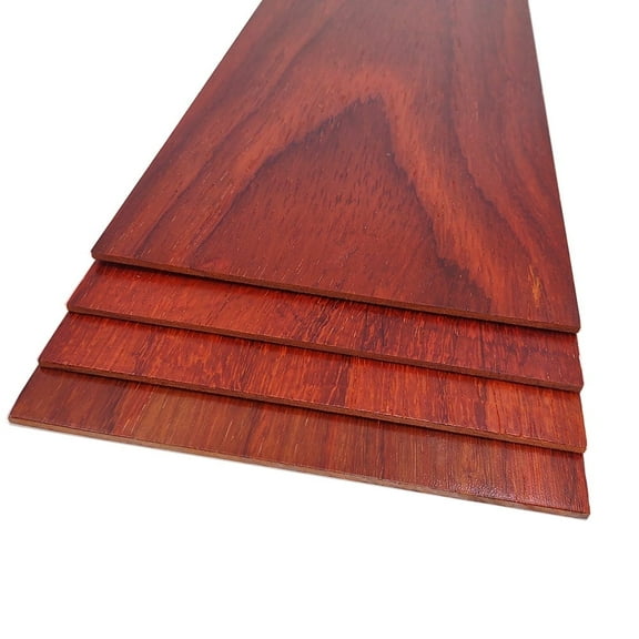 The Hardwood Edge Padauk Wood Planks - 4-Pack Padauk Finished Wood Blanks - 1/8’’ (3mm) x 6.5" x 15" 100% Pure Hardwood - Laser Engraving Blanks - Exotic Wood for Woodworking, Crafts, and Gifts
