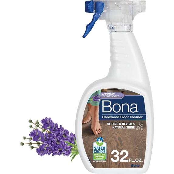 Hardwood Floor Cleaner Spray - 32 fl oz - Lavender Thyme Scent - Refillable - Residue-Free Floor Cleaning Solution for Wood Floors