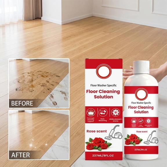 Hardwood Floor Cleaner, Stain and Odor Remover, Naturally Shiny and Bright Finish, 237ml for Wood Flooring, Cleaning and Restoration