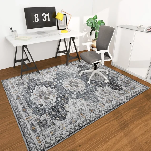 Hardwood Floor Office Chair Mat, 36"x48" Heavy-Duty Floor Protector, Gray