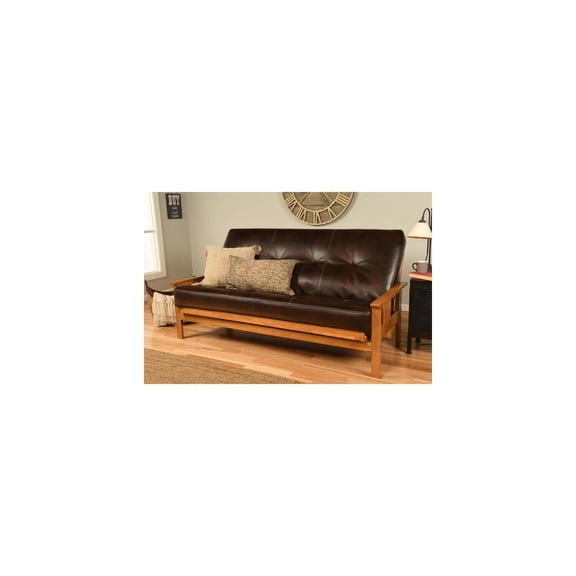 Hardwood Futon Frame Sofa Bed with Style Arms - Full Size, 79" Length