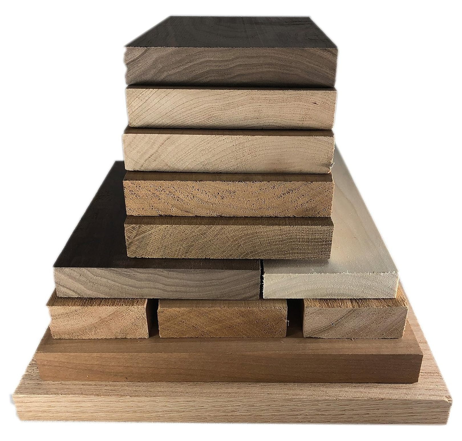 Hardwood Lumber Assortment - Mixed Species - Large Box of Hobby Wood - Perfect Boards - Clear Lumber. NO Scrap, Defects, Knots, and/or End Checks. Lumber Perfect for Odds and Ends.