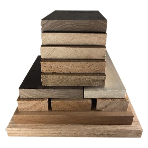 Hardwood Lumber Assortment - Mixed Species - Large Box of Wood - Perfect Boards - Clear Lumber. NO Scrap, Defects, Knots, and/or End Checks. Lumber Perfect for Odds and Ends.