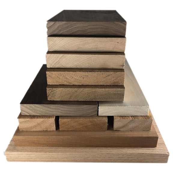 Hardwood Lumber Assortment - Mixed Species - Large Box of Wood - Perfect Boards - Clear Lumber. NO Scrap, Defects, Knots, and/or End Checks. Lumber Perfect for Odds and Ends.