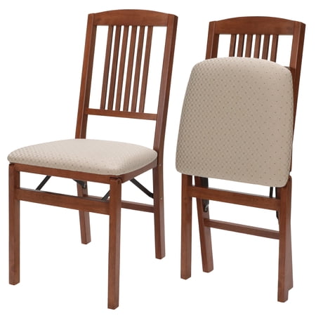 Hardwood Simple Mission Folding Chair - Cherry, Set of 2