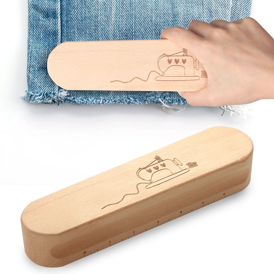 Hardwood Tailor Clapper, Steam Iron Seam Setter with 6Inch Scale, for