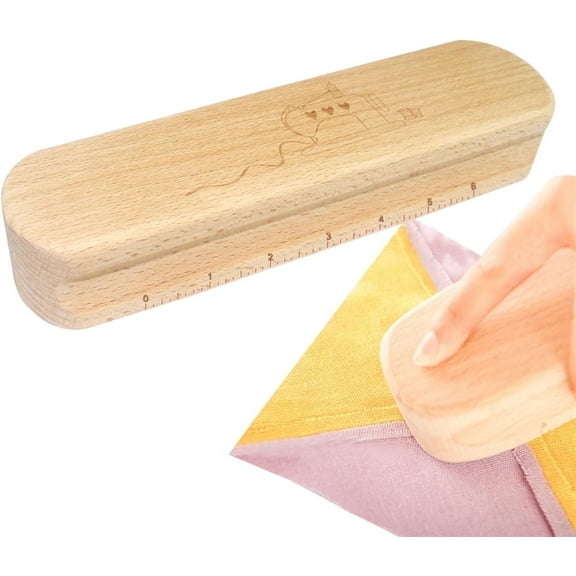 QZS Hardwood Tailors Clapper for Sewing,Patchwork Seaming Ruler,Handheld Anti-Scald Board,Multi-Purpose Sewing Tool,Wooden Quilter Block,Portable Seam Flattening Tool,for Quilting Ironing
