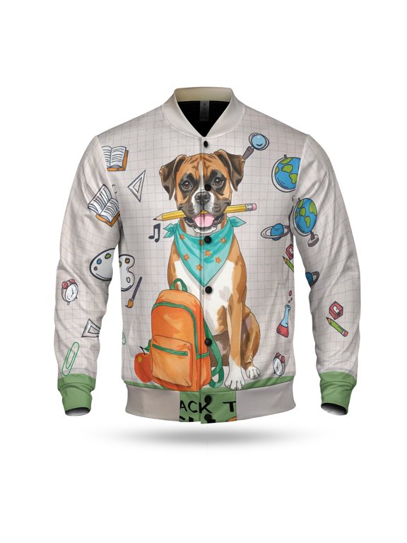Hardworking Boxer Ready Back to School New Year Classes All Over Print 3D Baseball Jacket Boxers Dog Lover Gifts Idea Bomber Jacket Softball - 12011