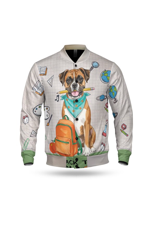 Hardworking Boxer Ready Back to School New Year Classes All Over Print 3D Baseball Jacket Boxers Dog Lover Gifts Idea Bomber Jacket Softball - 12011
