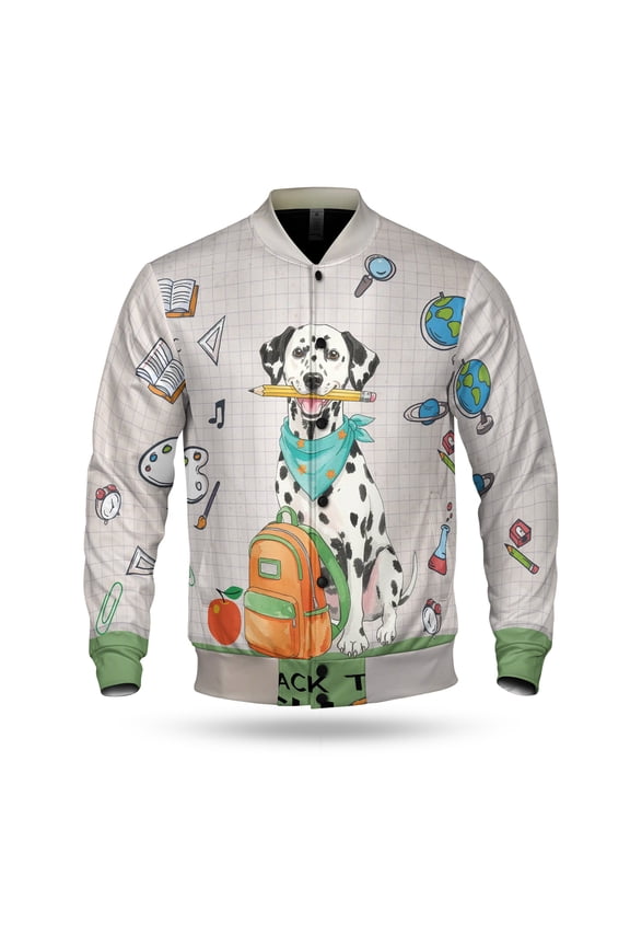 Hardworking Dalmatian Ready Back to School New Year Classes All Over Print 3D Baseball Jacket Dog Lover Bomber Jacket Softball - 12011