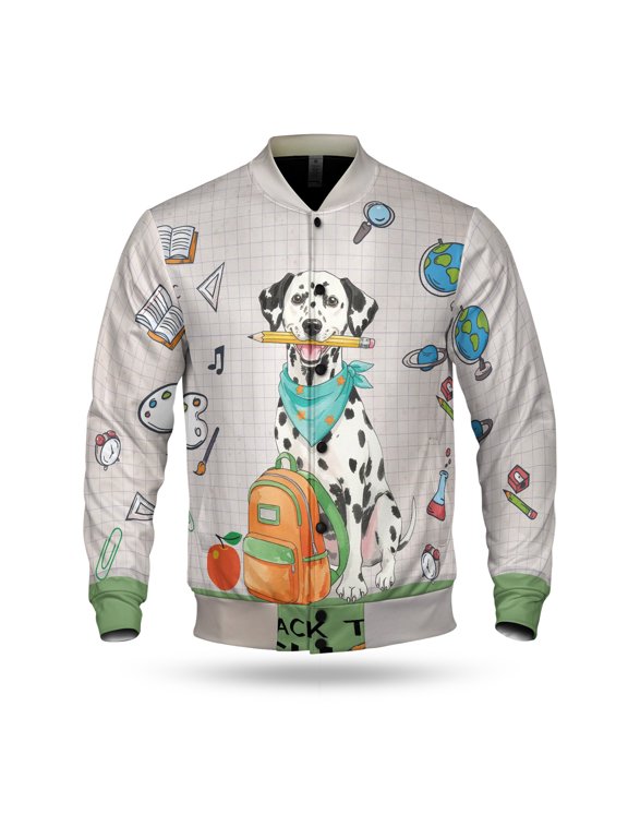 Hardworking Dalmatian Ready Back to School New Year Classes All Over Print 3D Baseball Jacket Dog Lover Bomber Jacket Softball - 12011