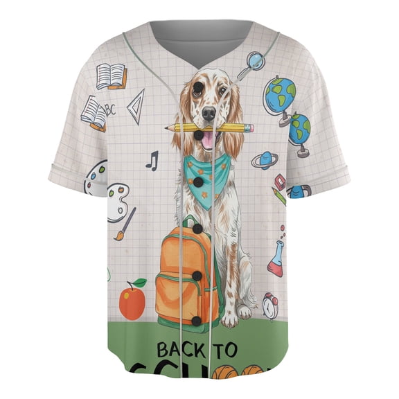 Hardworking English Setter Ready Back to School New Year Classes All Over Print 3D Baseball Shirt Dog Lover Softball Sport - 12011