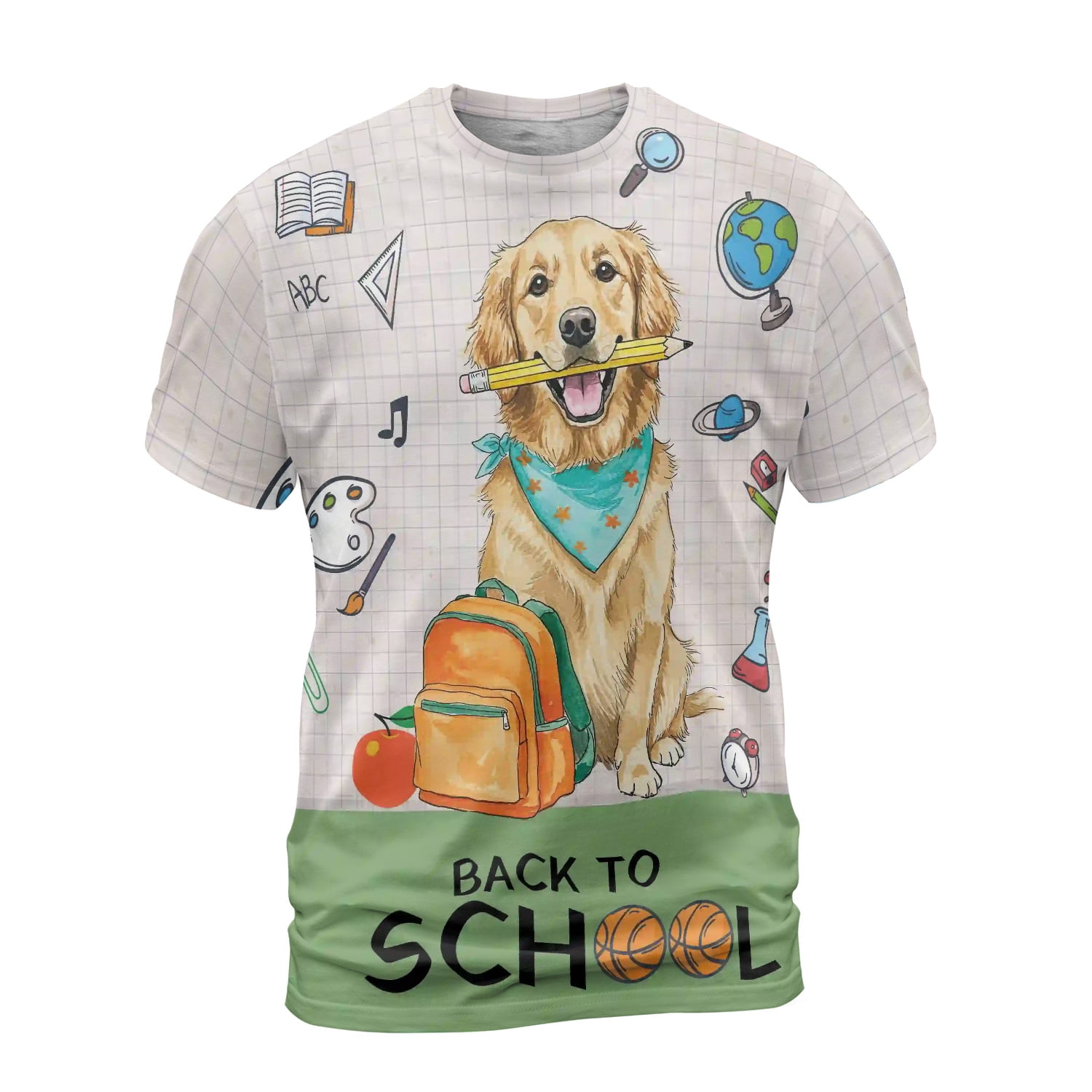 Hardworking Golden Retriever Ready Back to School New Year Classes All ...