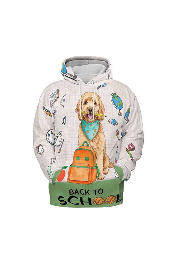 Hardworking Goldendoodle Ready Back to School New Year Classes All Over Print 3D Hoodie Unisex Merch Hoodies Doodle Dog Lover Gifts Idea - 12011