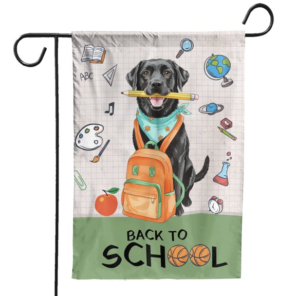 Hardworking Labrador Retriever Ready Back to School New Year Classes Garden Flag 12x18in Double Sided Lab Dog Lover Gifts Outdoor Decor - 12011