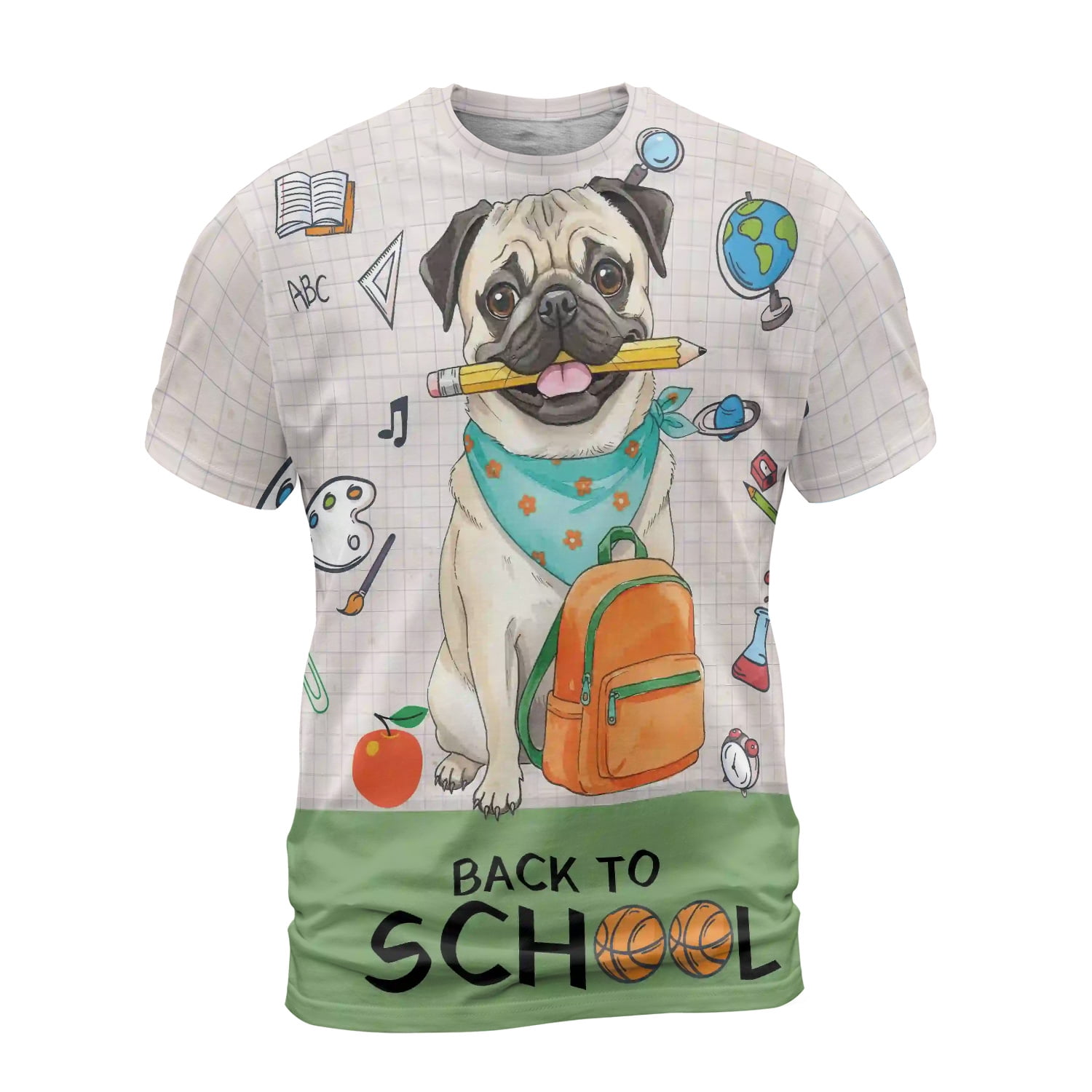Hardworking Pug Ready Back to School New Year Classes All Over Print 3D ...