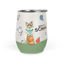 Hardworking Ragdoll Ready Back to School New Year Classes 12oz Stainless Steel Wine Tumbler Insulated Cup with Lid Cat Lover Kitten Owner Gifts Idea - 12011