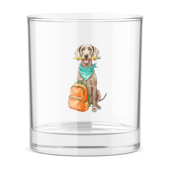 Hardworking Weimaraner Ready Back to School New Year Classes 11oz Whiskey Glass Mug Weim Gray Ghost Dog Lover Whiskey Cocktail Glasses Cup - 12011