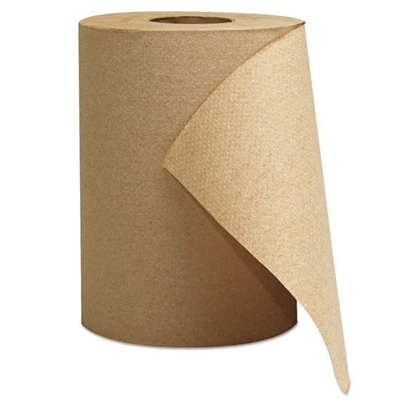 Hardwound Roll Towels, 1-Ply, Brown, 8" X 300 Ft, 12 Rolls/carton | Bundle of 5 Cartons